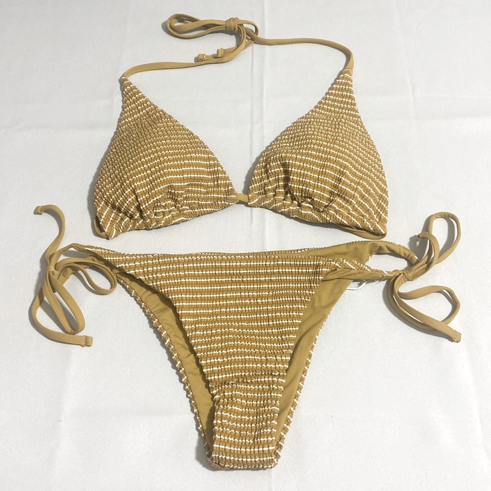 WET Striped String Bikini Set Women's Size M